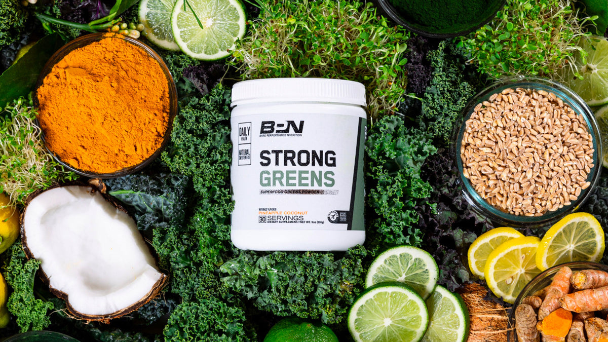 Bare Performance Nutrition, Strong Greens, Superfood Greens Powder, Lemon