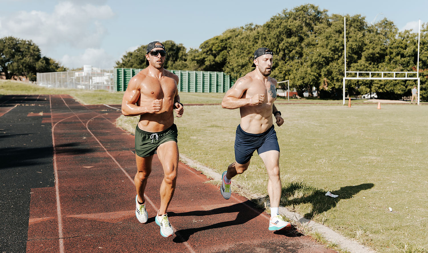 Bare Performance Nutrition - We caught two 🐐 running around a track  yesterday. ⁠⠀⁣ ⁠⠀⁣ CEO @nickbarefitness and BPN Athlete @adamklink crushing  a track workout in the Texas heat. ⁣ ⁠⠀⁣ #TeamBPN #GoOneMore #BPNSupps