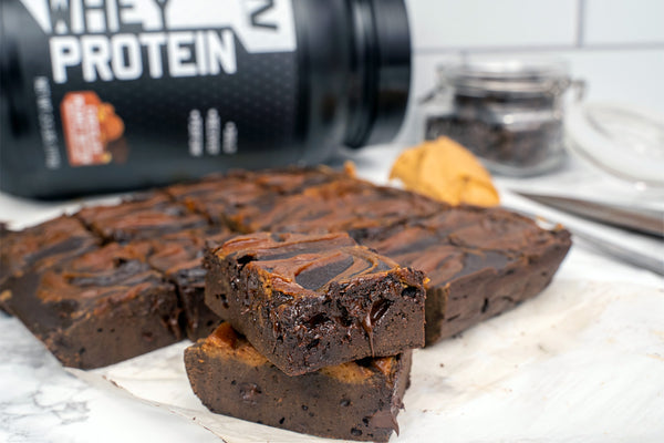 Peanut Butter Swirl Protein Brownies