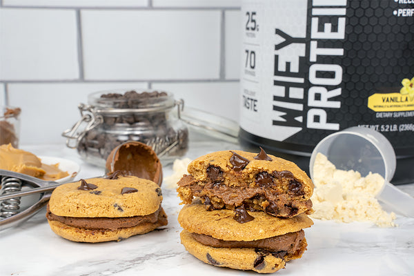 Chocolate Chip Protein Cookie Sandwiches