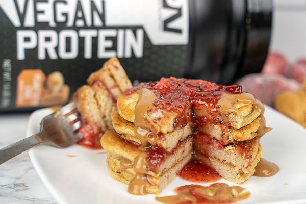 PB&J Protein Pancakes