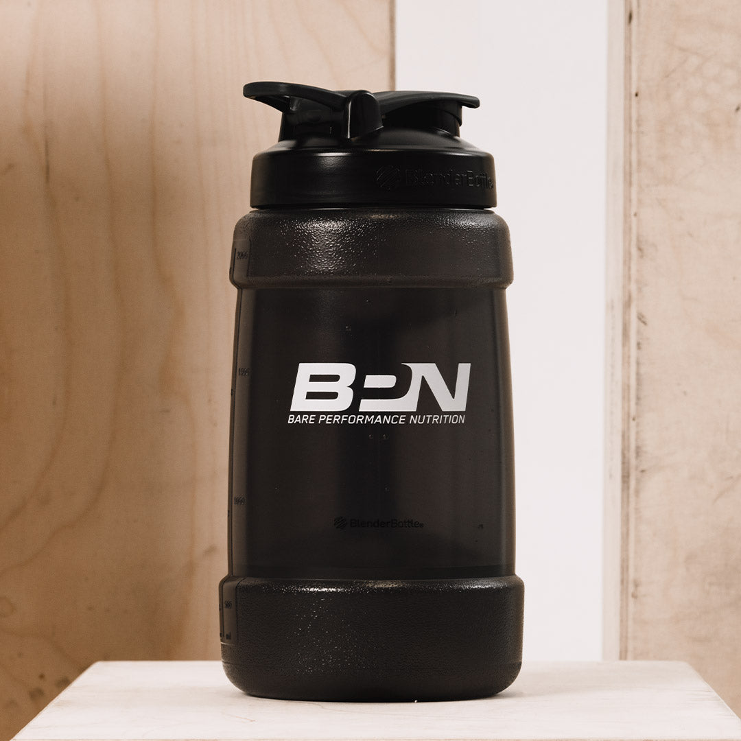 BlenderBottle Half Gallon Water Bottle, Koda Large Water Jug, 74-Oz, Black  
